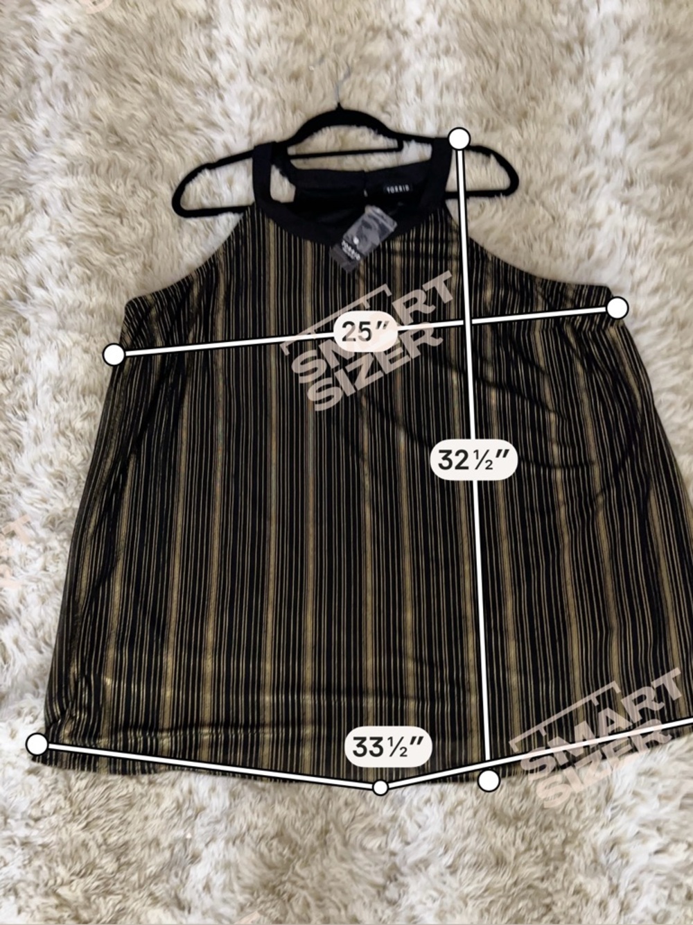 Torrid Black & Gold Metallic Racerback Tank - Picture 2 of 4